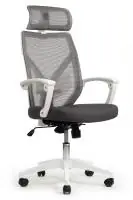 Кресло Oliver RCH W-203AC (сетка белая пластик/ткань серая)