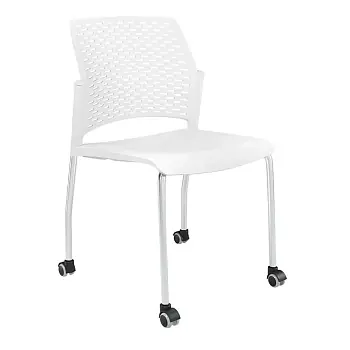Стул Rewind с колесами (пластик белый) Стул Rewind с колесами (пластик белый)