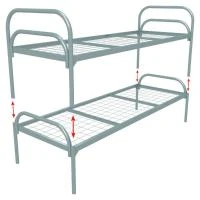 Кровать металлическая двухъярусная модульная "Стандарт + 2", 80х190 см, сетка 100х50, 2 перемычки